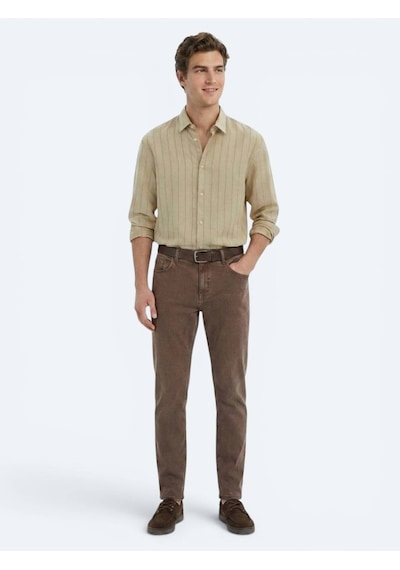 Kip Kahverengi Regular Fit Denim %100 Pamuk Pantolon