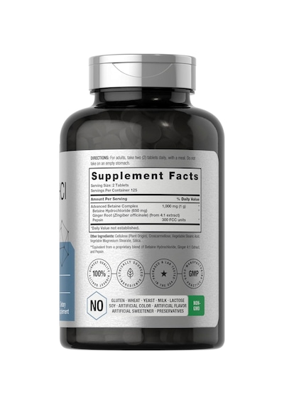 Horbach Betaine Hcl With Pepsin 1000mg 250 Tablet.usa Menşei... Aromasız