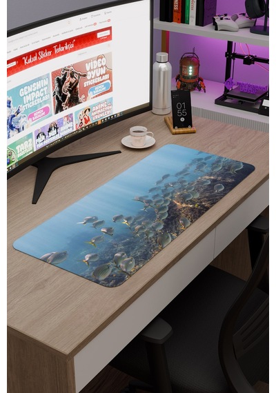 Sualtı Kaymaz Dikişli Kauçuk Oyuncu Mousepad V5 - 70x30 Xl Gaming Mouse Pad Fare Altlığı