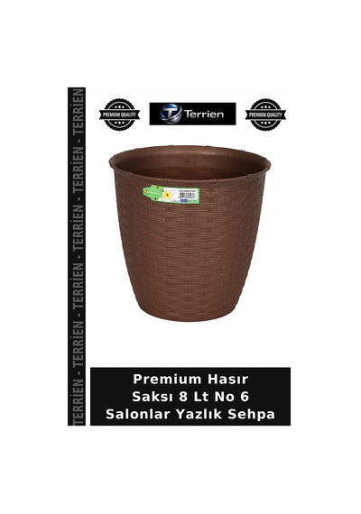 Premium Hasır Saksı 8 Lt No 6 Salonlar Yazlık Sehpa