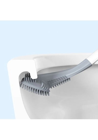 Cmt Ergonomik Tasarımlı Silikon Tuvalet Fırçası Beyaz/mavi Renk İle Derin Temizlik Sağlar - 7697710148520
