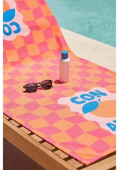 Con Amore Çizgili Plaj Havlusu 70x150 Cm Pembe
