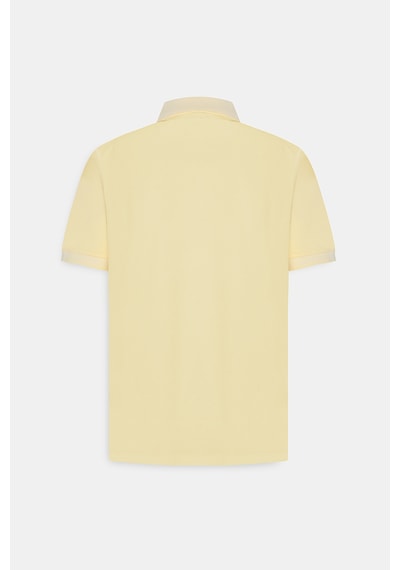 Ac&Co / Altınyıldız Classics 4A4820200047Sbzs Düğmeli Polo Yaka Cepsiz Slim Fit Erkek Tişört Sarı - Beyaz
