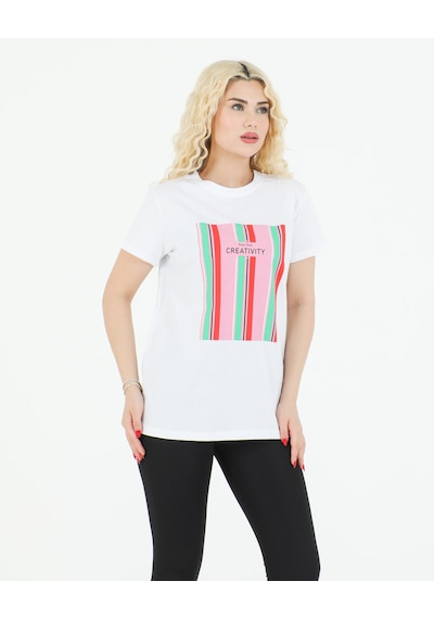 Sortie Collection Creativity Baskılı Tshirt Beyaz