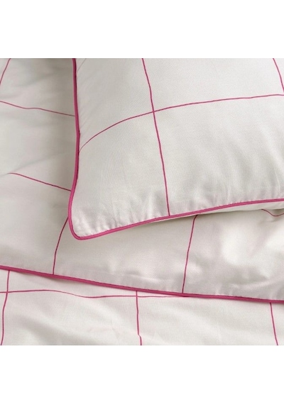 Ikea Bredvecklare Tek Kişilik Nevresim Takımı 150 X 200 Cm Beyaz - Pembe