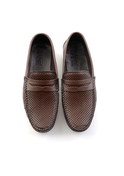 Kahve Hakiki Deri Erkek Loafer Ayakkabı E01697033003 Kahve