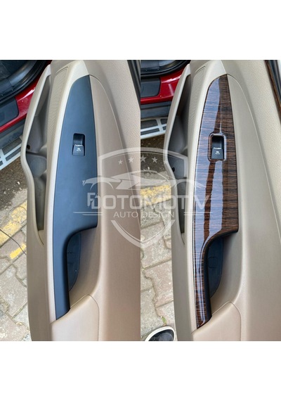Hyundaı Tucson 2015 / 2020 Koyu Meşe Özel Ahşap Desen Full Set Torpido Konsol Kaplama