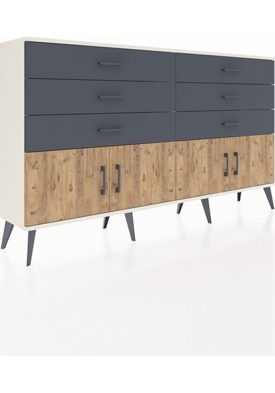 Arges Konsol 2 Raflı 6 Çekmeceli 4 Kapaklı 176x30x99 Aytaşı-çam/a Aytaşı-çam/antrasit Arges Konsol 2 Raflı 6 Çekmeceli 4 Kapaklı 176x30x99 Aytaşı-çam/a Aytaşı-çam/antrasit