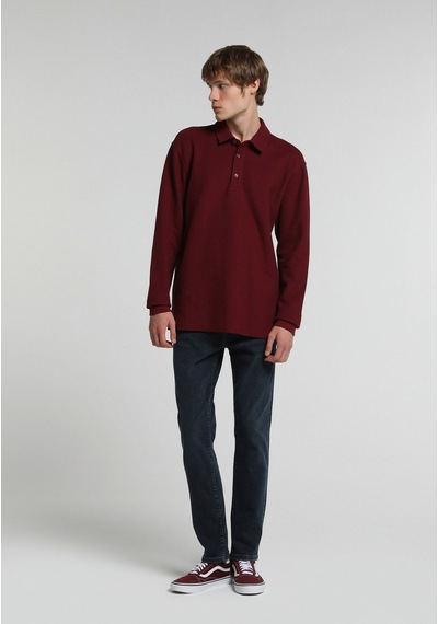 Colin's Colins Relaxed Fit Polo Yaka Düz Erkek Mor Uzun Kol Tişört Cl1083184 Q1.v1 Plm