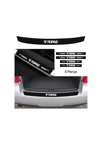 Tofaş Serçe İçin Uyumlu Aksesuar Oto Bağaj Ve Kapı Eşiği Sticker Set Karbon