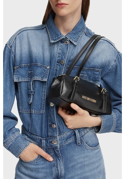 Love Moschino Logolu Ayarlanabilir Omuz Askılı Çanta Bayan Çanta Jc4101pp1ply0000 Siyah