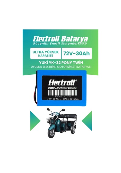 Yuki Yk-32 Pony Twin Uyumlu Batarya Ultra Yüksek Kapasite Lifepo4 72v 30ah Elektrikli Motorsiklet Bataryası