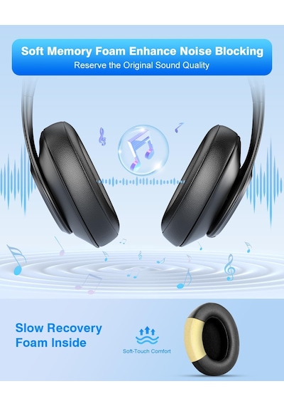F Feych Beats Studio 3 & Beats Studio 2 B0500/ B0501 İçin Beats Studio Yedek Kulak Pedleri 2 Parça Gürültü Yalıtımı Rahat Bellek Köpüğü Kulak Yastıkları Siyah