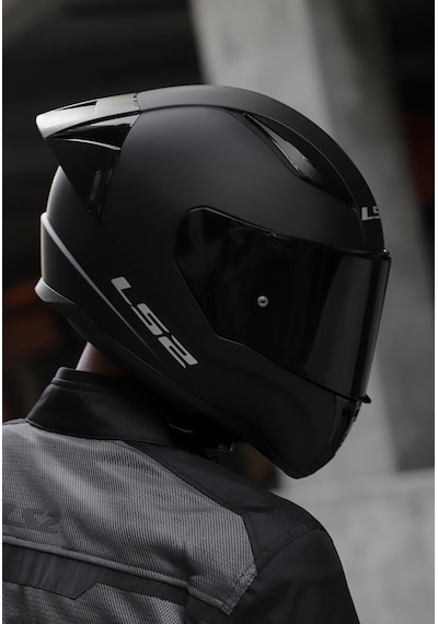 Ls2 Rapid Race Siyah Camlı Kapalı Motosiklet Kaskı Mat Siyah