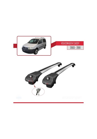 Volkswagen Caddy 2003-2010 Arası İle Uyumlu Ace-1 Ara Atkı Tavan Barı Gri