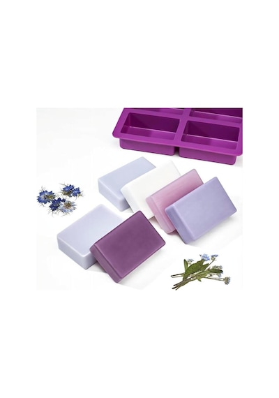 Silikon Sabun Kalıbı Kek Kalıbı 7,8x4,8cm Derinlik 3,5cm Mavi