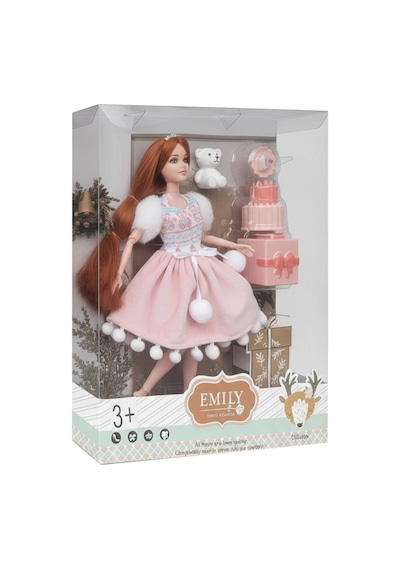 Eklemli Bendabil Bebek Seti - Ayıcık, Pasta Ve Hediye Kutusu Aksesuarlı 30 Cm Qj141