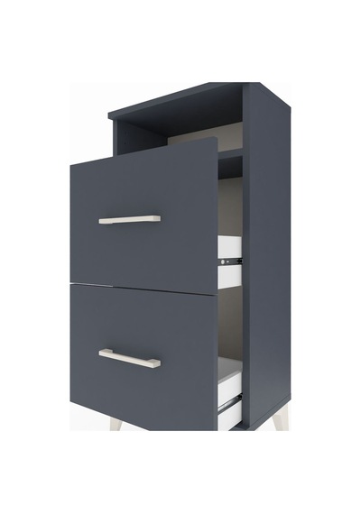 Arges Komodin Tek Raflı 2 Çekmeceli 44x30x96 Antrasit-antrasit Antrasit