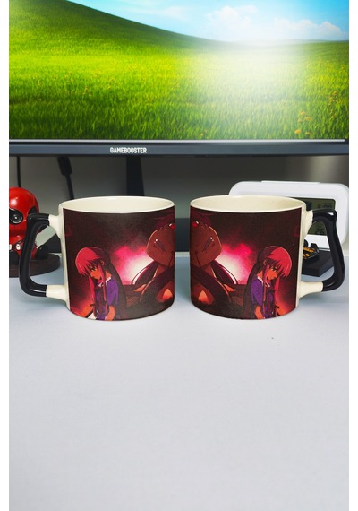 Mirai Nikki Anime Baskılı Seramik Lüks Kupa 1 Adet Özel Siyah Kulp Dalga Kulp V1d Çok Renkli