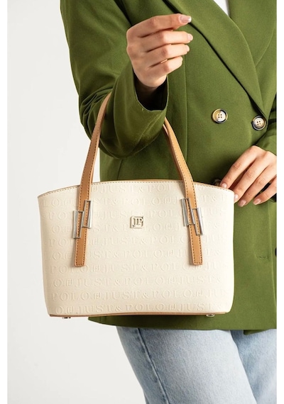 Just Polo Justpolo Kadın Orijinal Lacoste 3 Bölmeli İki Askılı Omuz Ve Çapraz Çantası Krem - Taba 45935904