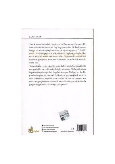 İntibah-Sergüzeşt-i Ali Bey - Namık Kemal - Çınar Yayınları
