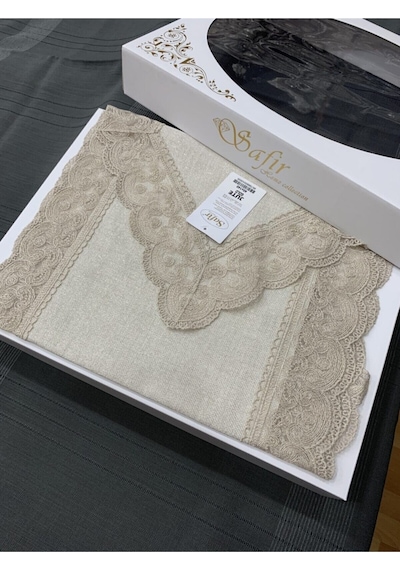 Jute Güpürlü Kahve Gold Runner