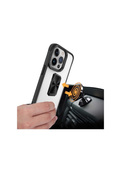 Apple Uyumlu iPhone 13 Pro Kılıf Charm Kısa Ipli Şeffaf Kapak Siyah