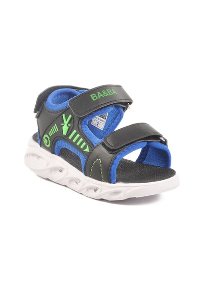 Siyah Saks Cırtlı Işıklı Erkek Çocuk Spor Sandalet 018125 P Siyah-saks