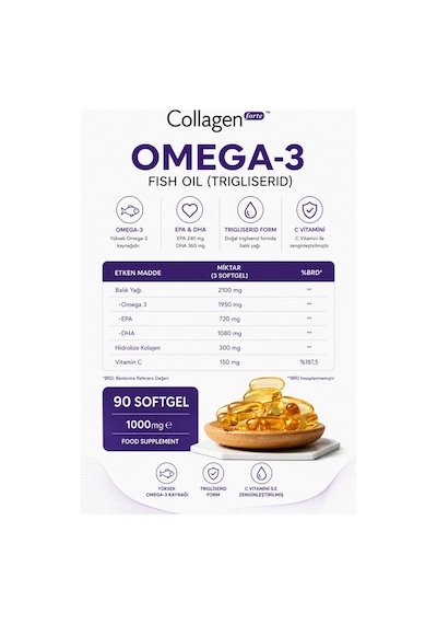 Collagen Forte Platinum Omega 3 Premium Balık Yağı 90 Kapsül