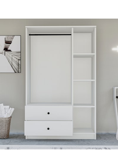 Metalia Gm 853 Home 3 Kapılı 2 Çekmeceli Düğme Kulplu Aynalı Gardırop