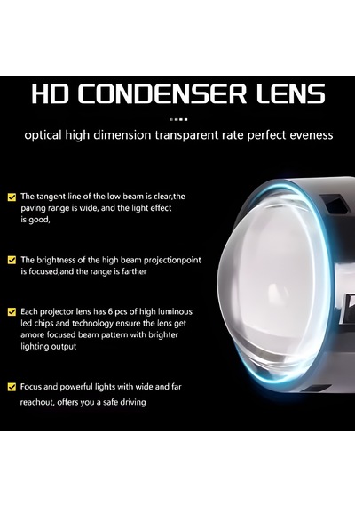 Otoçizgi 2,5 İnç Bi Led Lens Projektör Farı