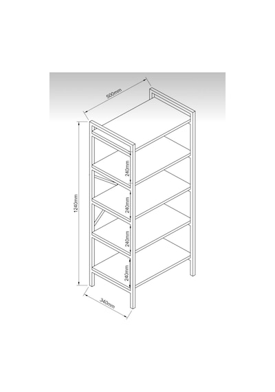 Bes Katli Çok Amaçli Kitaplik Mutfak Banyo Ev Yasam Ünitesi Çam 51x30x122 Cm