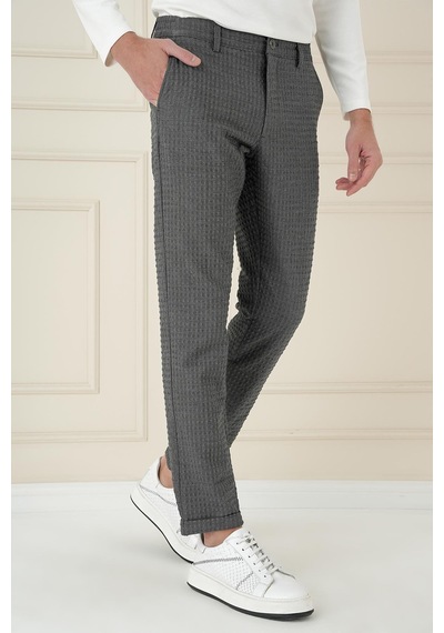 Efor Slim Fit Waffle Kumaş Esnek Pamuk Antrasit Pantolon P 1168 Antrasit
