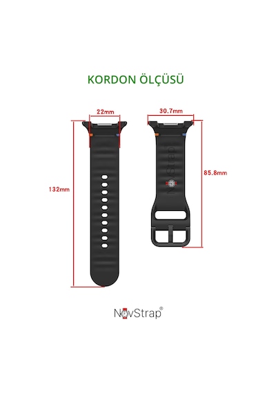 Novstrap Samsung Galaxy Watch 8 40mm 44mm Classic 46mm İle Uyumlu Kordon Lansman Silikon Kayış