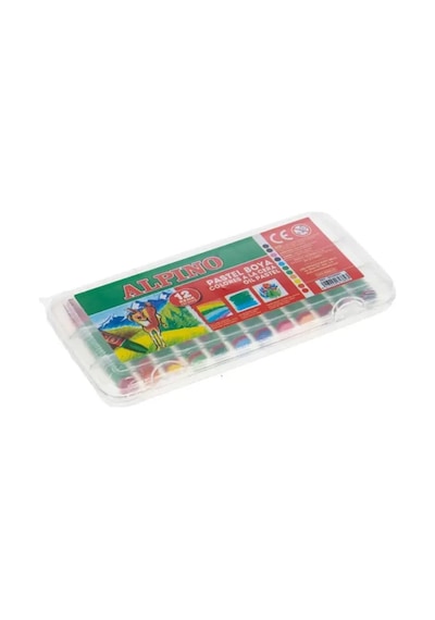 Alpino 12'li Pastel Boya Plastik Kutu 12 Parça Renkli Boyalar 50 X 70 Cm Ölçüler Karışık