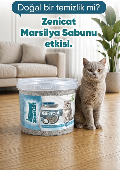 Marsilya Sabunlu Bentonit Kedi Kumu 10 Lt İnce Taneli, Güçlü Topaklanan, Ferah Koku