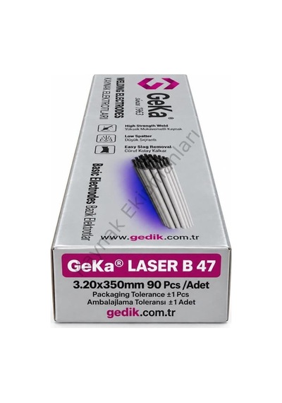 Geka Laser B 47 Bazik Kaynak Elektrod E7018 H4 3,20x350 Mm - 1 Paket 90 Adet