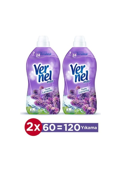 Vernel Max Taze Lavanta Çamaşır Yumuşatıcısı 2 x 1440 ML