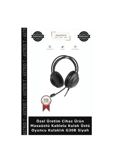 Özel Üretim Cihaz Ürün Masaüstü Kablolu Kulak Üstü Oyuncu Kulaklık G30b Siyah