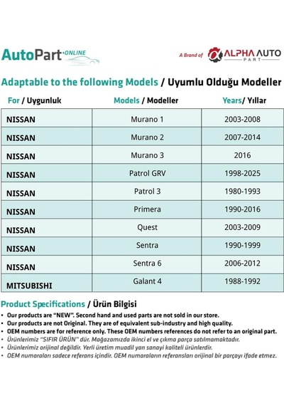 Honda, Nissan, Toyota, Mitsubishi İçin Davlumbaz Ve Çamurluk Klipsi