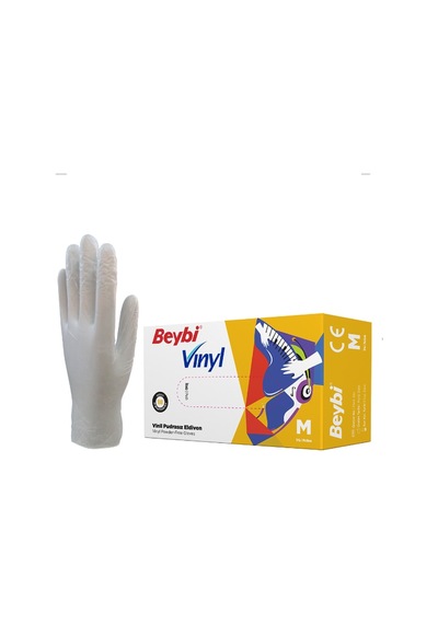 Beybi Pudrasız Vinil Şeffaf Muayene Eldiveni 20 x 100'lü M