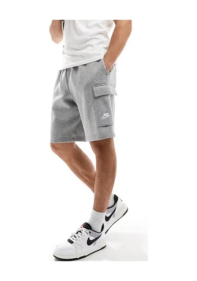 Nike Sportswear Clup Cargo Short Erkek Gri Şardonlu Bol Kesim Spor Şort