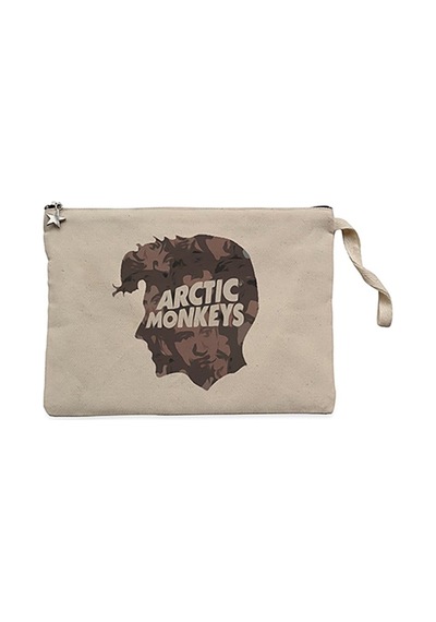Arctic Monkeys Head Krem Clutch Astarlı Cüzdan / El Çantası Krem