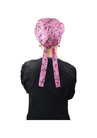 Tesettür Pembe Güzellik Desen Likralı Estetisyen Kuaför Güzellik Pembe