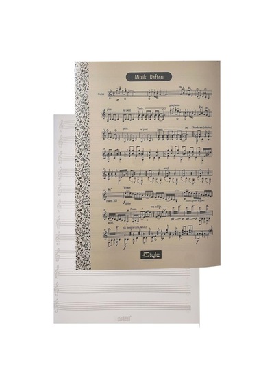 Müzik Defteri A4 40 Yaprak Plastik Kapak 1 Adet Sol Anahtarlı Pp Kapak Müzik Defteri 21x29.7 Cm 12 Sütunlu
