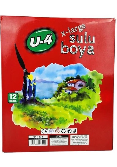 U-4 Sulu Boya 12 Renk X-large X 1 Adet Çok Renkli
