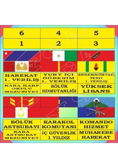6'Li Birleştirilmiş Şerit Rozet Çok Renkli