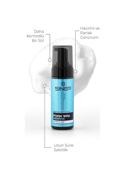 Sinep Boldy Series Keratin İçerikli Foam Köpük Wax 150 Ml