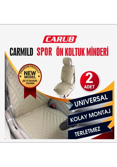 Carub Carmild Spor Ön Koltuk Minderi 2li Set Bej Renk
