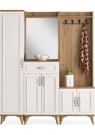 Irmak Portmanto Çift Askılık Ayakkabılık Aynalı 160x37x195 001 Irmak Portmanto Çift Askılık Ayakkabılık Aynalı 160x37x195 001